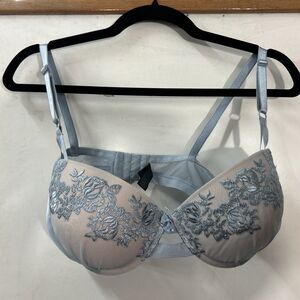 Smart and Sexy SA746 Signature‎ Lace Underwire Push Up Bra Silver/Blue Sz 38D